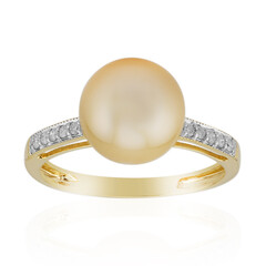Anello in oro con Perla Dorata dei Mari del Sud Kabira (TPC)