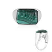 Anello da uomo in argento con Malachite