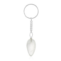 Portachiavi in ottone con Quarzo Bianco