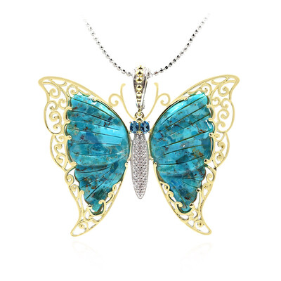 Collana in argento con Turchese Kingman Mohave Blu (Dallas Prince Designs)