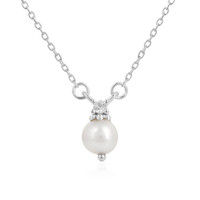 Collana in argento con Perla d'Acqua Dolce Bianca