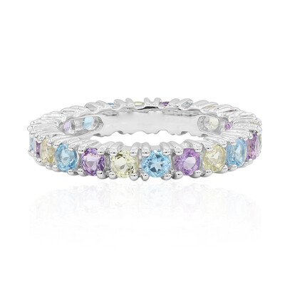 Anello in argento con Topazio Blu Svizzero