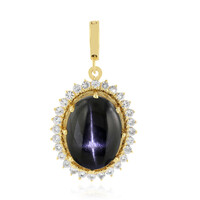 Ciondolo in argento con Diopside Stellato d'India