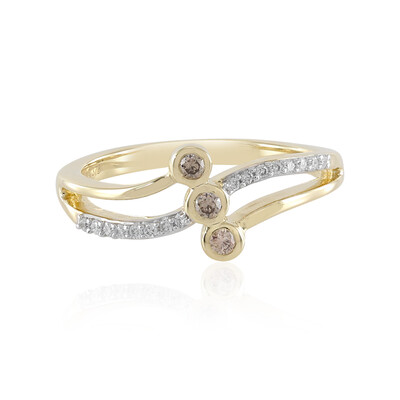 Anello in oro con Diamante Champagne SI1