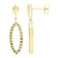 Orecchini placcati in oro con Diamante Fancy