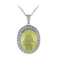 Collana in argento con Quarzo giallo pastello