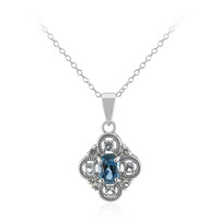 Collana in argento con Topazio Blu Londra