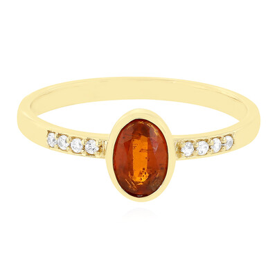 Anello in oro con Cianite Arancione della Tanzania
