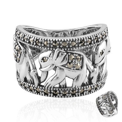 Anello in argento con Marcassite