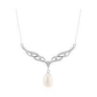 Collana in argento con Perla d'Acqua Dolce Bianca