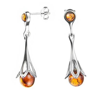 Orecchini in argento con Ambra Baltica (dagen)
