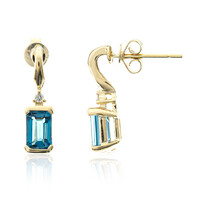 Orecchini in oro con Topazio Blu Londra