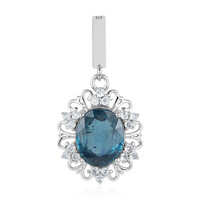 Ciondolo in argento con Cianite Blu Foglia di Tè