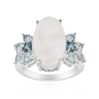 Anello in argento con Pietra di Luna Arcobaleno