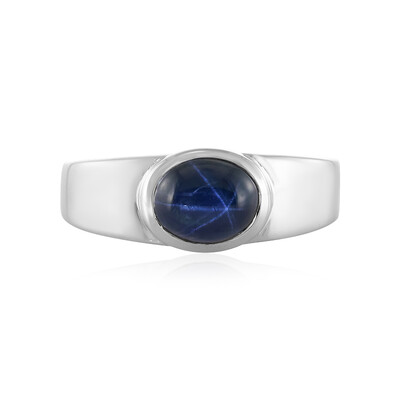Anello in argento con Zaffiro Stellato Blu