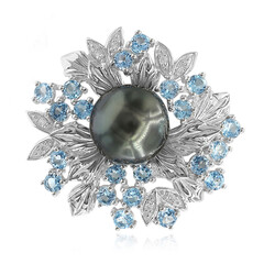 Spilla in argento con Perla Tahitiana (TPC)