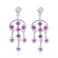 Orecchini in oro con Zaffiro Rosa