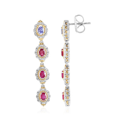 Orecchini in argento con Rubino Tanzania (Gems en Vogue)
