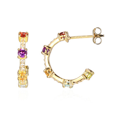 Orecchini in argento con gemme preziose miste