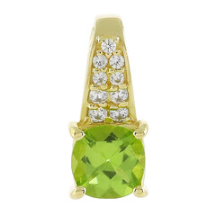Ciondolo in oro con Peridoto Kashmir
