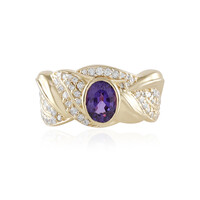 Anello in oro con Zaffiro Ceylon Porpora (non riscaldato) (de Melo)