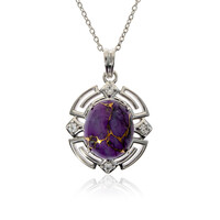 Collana in argento con Turchese Kingman Mohave Porpora