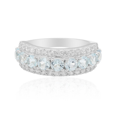 Anello in argento con Topazio Blu Cielo