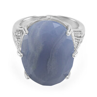 Anello in argento con Agata Lace Blu