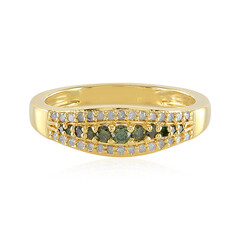Anello in argento con Diamante Verde I3