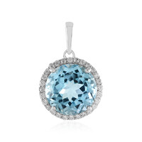 Ciondolo in argento con Topazio Blu Cielo