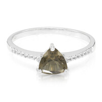Anello in argento con Quarzo Fumè