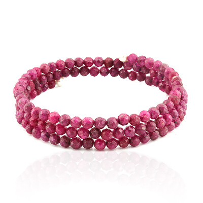 Bracciale in acciaio con Rubino Mozambico (Riya)
