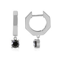 Orecchini in argento con Diamante Nero