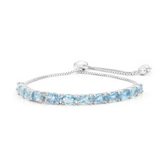 Bracciale in argento con Topazio Blu Svizzero