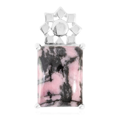 Ciondolo in argento con Rodonite
