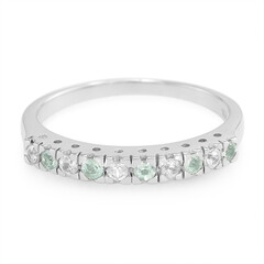 Anello in argento con Tormalina Paraíba e Zaffiro Bianco