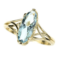 Anello in oro con Topazio Blu Cielo