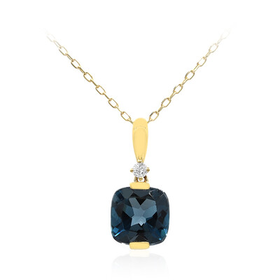 Collana in oro con Topazio Blu Londra