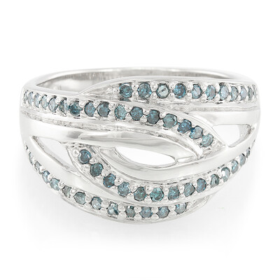 Anello placcato in platino con Diamante Fancy