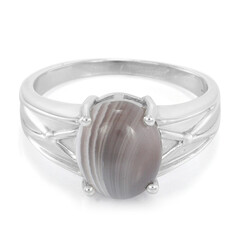 Anello da uomo in argento con Agata Botswana