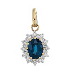 Ciondolo in oro con Cianite Peacock