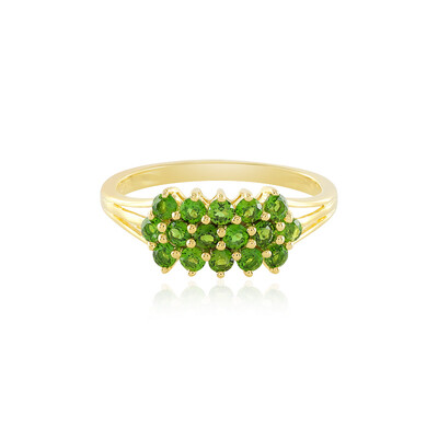 Anello in argento con Diopside Russo