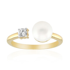Anello in argento con Perla d'Acqua Dolce Bianca (TPC)