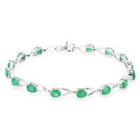 Bracciale in argento con Smeraldo Zambia