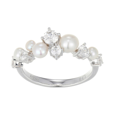 Anello in argento con Perla d'Acqua Dolce Bianca