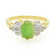 Anello placcato in oro con Crisoprasio Imperiale
