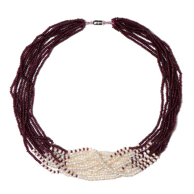Collana in argento con Perla d'Acqua Dolce Bianca (Riya)