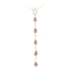 Collana in oro con Zaffiro Padparadscha (non riscaldato)