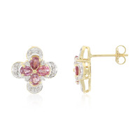 Orecchini in oro con Zaffiro Padparadscha (non riscaldato) (AMAYANI)