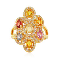 Anello in argento con Zaffiro Fancy